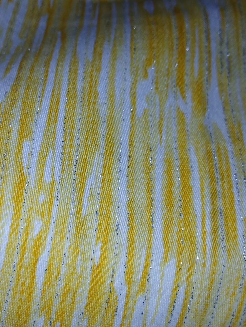 GLITTER, GLITTER, Yellow, White & Glitter Stretch High Waist Straight Leg Pants